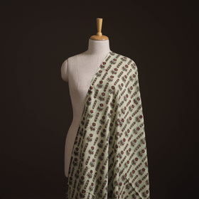 White - Ajrakh Vanaspati Hand Block Print Natural Dyed Cotton Fabric 20