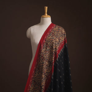 Pochampally Ikat Cotton Fabric with Kalamkari Border 10