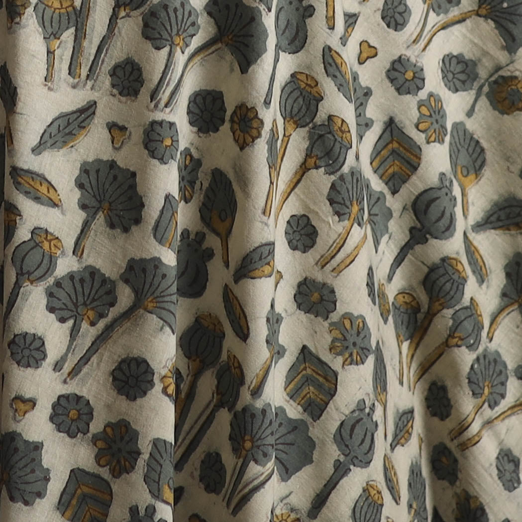 Green - Ajrakh Vanaspati Hand Block Print Natural Dyed Cotton Fabric 21