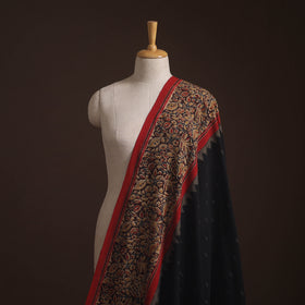 Pochampally Ikat Cotton Fabric with Kalamkari Border 09