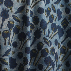 Blue - Ajrakh Vanaspati Hand Block Print Natural Dyed Cotton Fabric 22