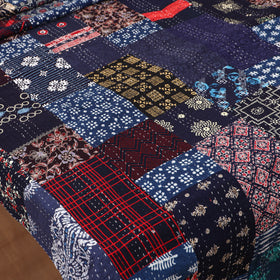 Blue - Khambadiya Tagai Patchwork Quilt / Gudri / Blanket 12
