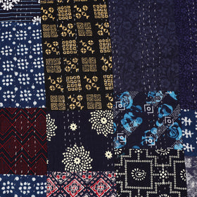 Blue - Khambadiya Tagai Patchwork Quilt / Gudri / Blanket 12