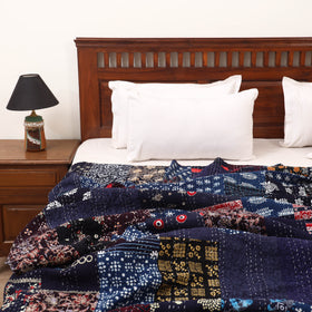 Blue - Khambadiya Tagai Patchwork Quilt / Gudri / Blanket 12