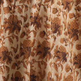 Beige - Ajrakh Vanaspati Hand Block Print Natural Dyed Cotton Fabric 24
