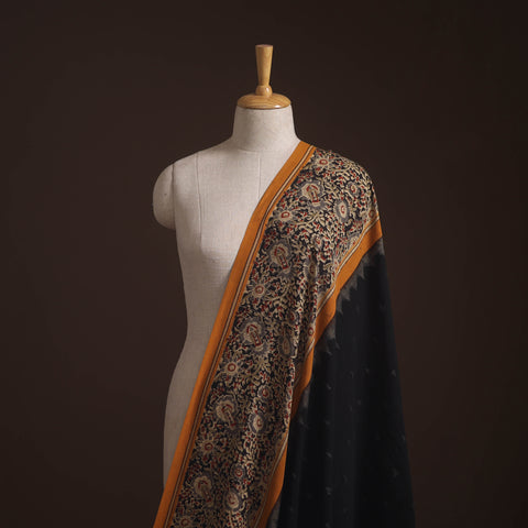 Pochampally Ikat Cotton Fabric with Kalamkari Border 01