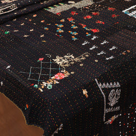 Black - Khambadiya Tagai Patchwork Quilt / Gudri / Blanket 15