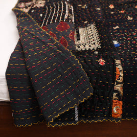 Black - Khambadiya Tagai Patchwork Quilt / Gudri / Blanket 15