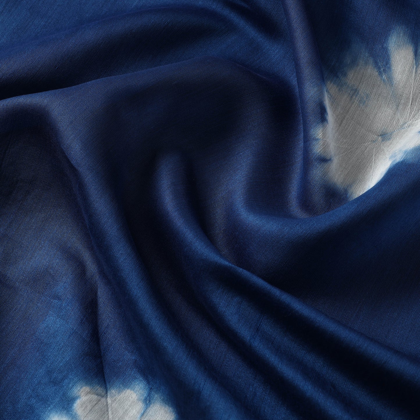 Blue - Shibori Tie-Dye Chanderi Silk Handloom Fabric