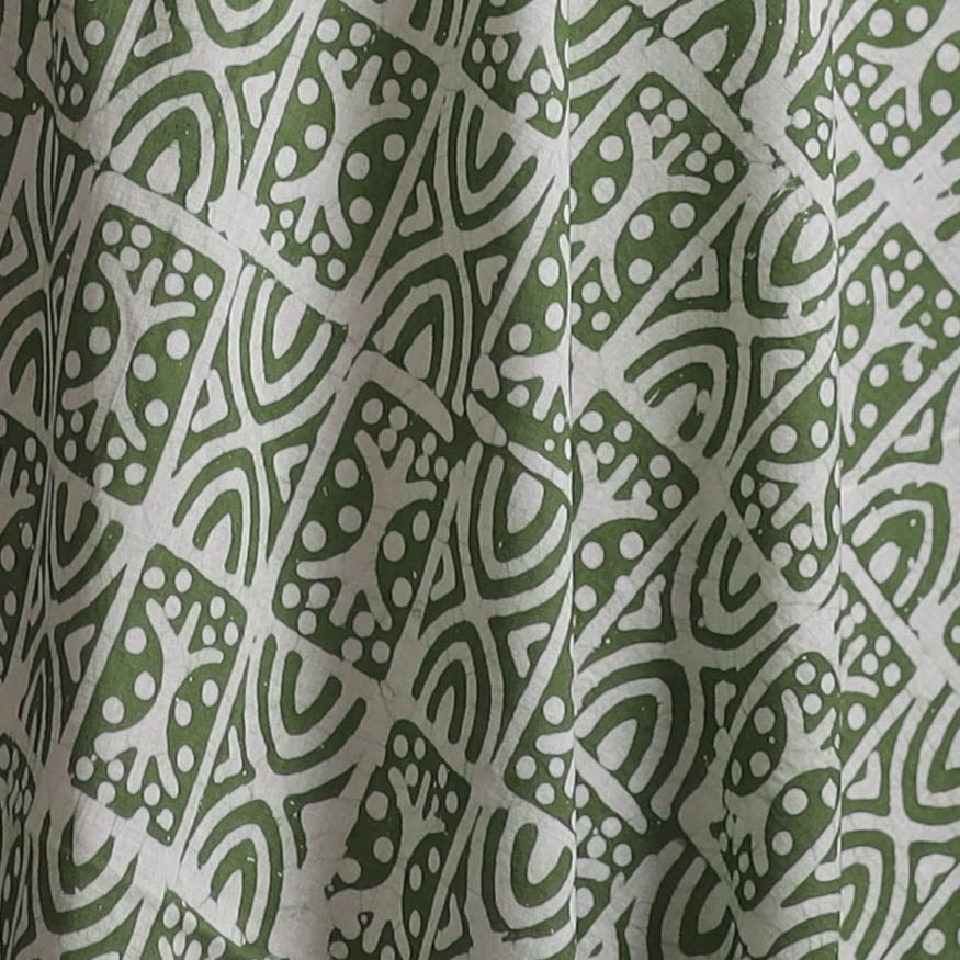 Kutch Hand Block Batik Print Pure Cotton Fabric 43