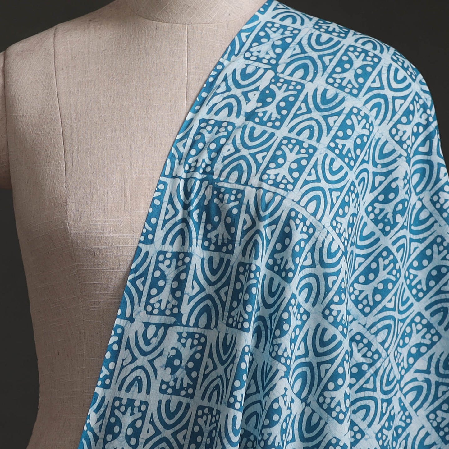 Kutch Hand Block Batik Print Pure Cotton Fabric 44