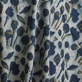 Blue - Ajrakh Vanaspati Hand Block Print Natural Dyed Cotton Fabric 29