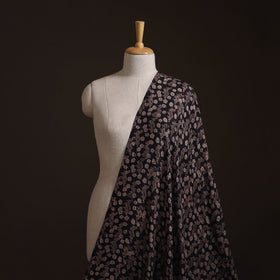 Ajrakh Hand Block Print Natural Dyed Handspun Handwoven Mulberry Silk Fabric 01