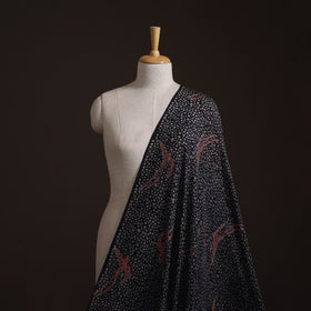 Ajrakh Hand Block Print Natural Dyed Handspun Handwoven Mulberry Silk Fabric 05