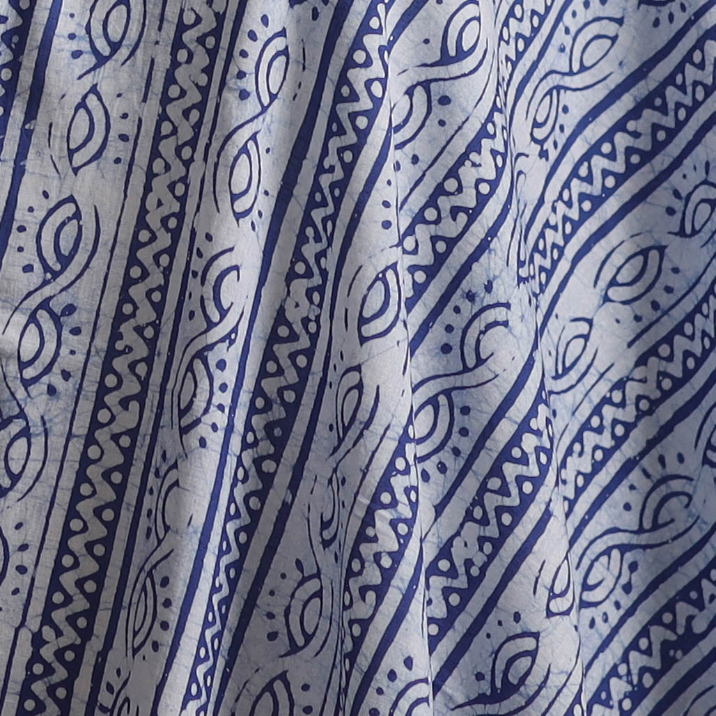 Kutch Hand Block Batik Print Pure Cotton Fabric 47