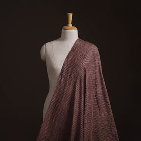 Ajrakh Hand Block Print Natural Dyed Handspun Handwoven Mulberry Silk Fabric 06