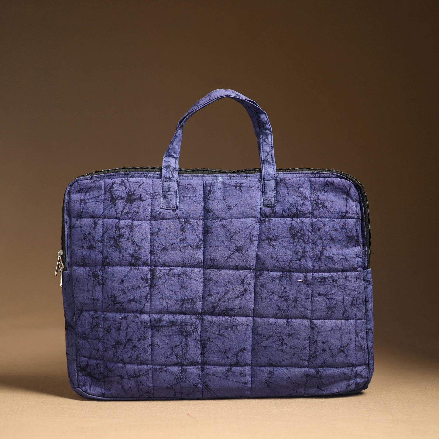 Purple - Handmade Quilted Cotton Laptop Bag (12 x 16 in) 03