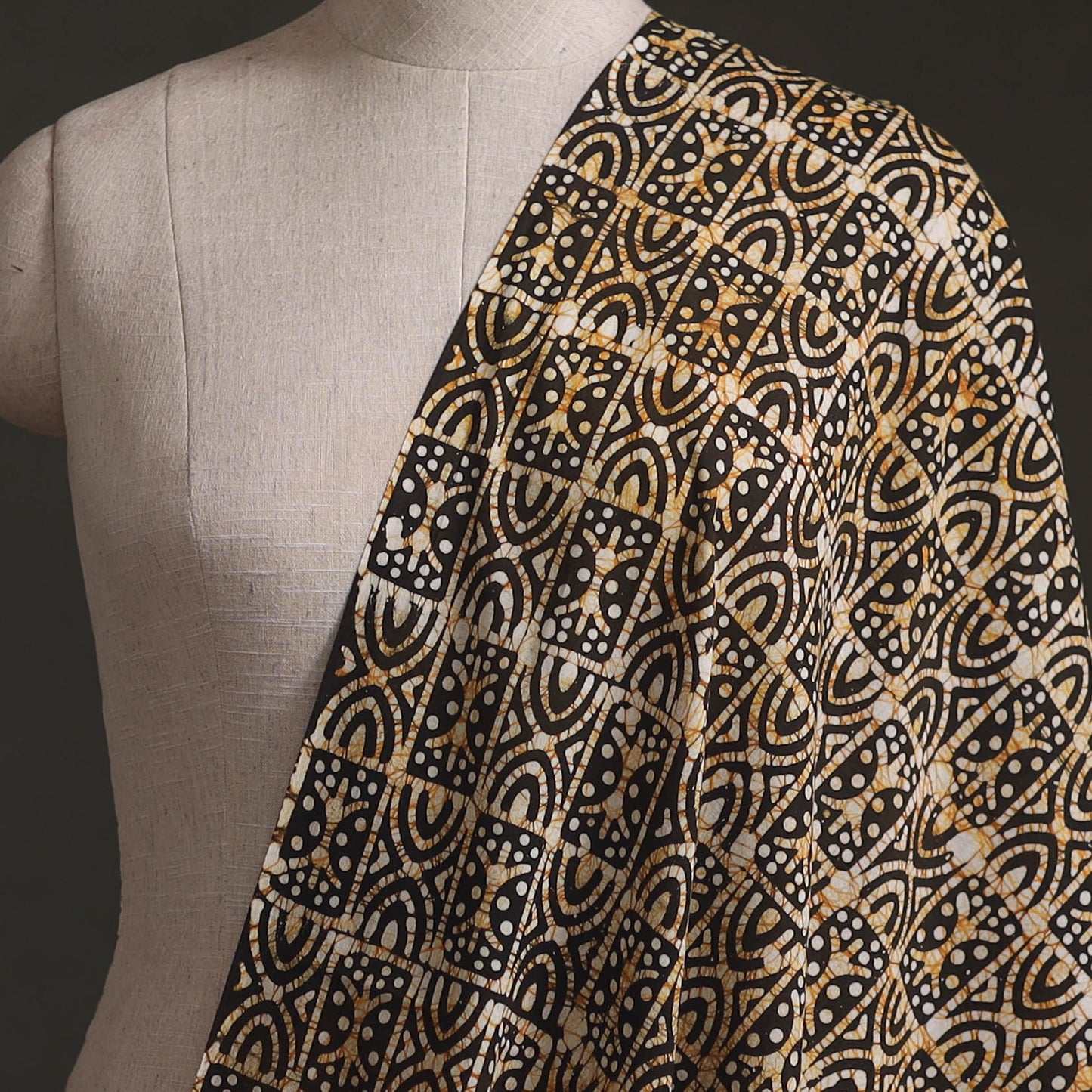 Kutch Hand Block Batik Print Pure Cotton Fabric 49