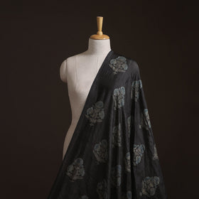 Ajrakh Hand Block Print Natural Dyed Handspun Handwoven Mulberry Silk Fabric  11