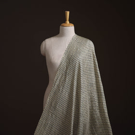 Ajrakh Hand Block Print Natural Dyed Handspun Handwoven Mulberry Silk Fabric  16