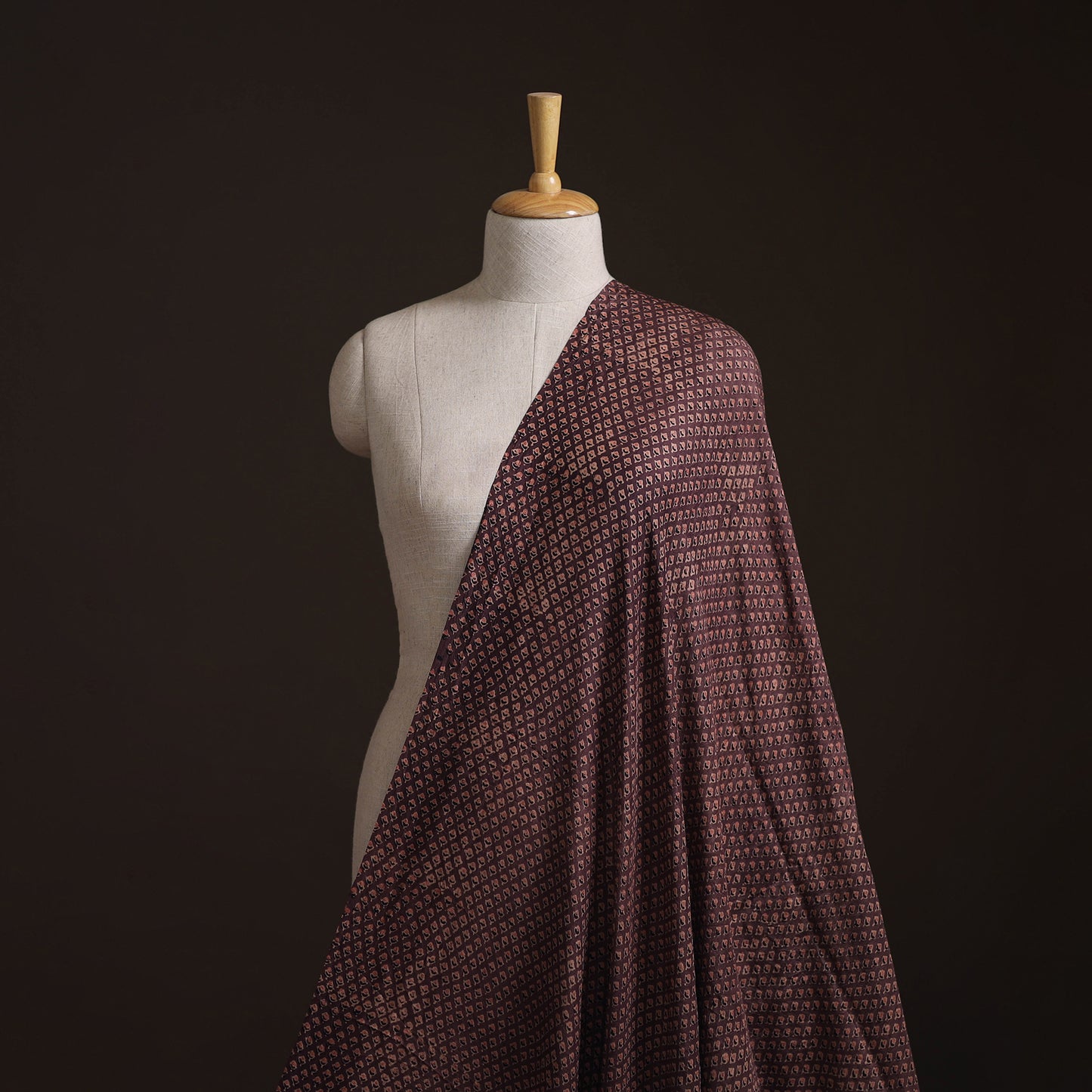 Ajrakh Hand Block Print Natural Dyed Handspun Handwoven Mulberry Silk Fabric  20