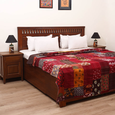 Maroon - Khambadiya Tagai Patchwork Quilt / Gudri / Blanket 21