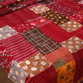 Maroon - Khambadiya Tagai Patchwork Quilt / Gudri / Blanket 21