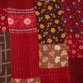 Maroon - Khambadiya Tagai Patchwork Quilt / Gudri / Blanket 21