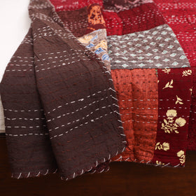 Maroon - Khambadiya Tagai Patchwork Quilt / Gudri / Blanket 21
