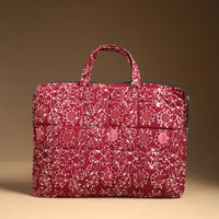 Pink - Handmade Quilted Cotton Laptop Bag (12 x 16 in) 16