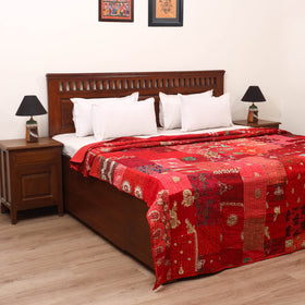 Red - Khambadiya Tagai Patchwork Quilt / Gudri / Blanket 22
