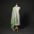Leheriya Tie-Dye 2pc Cotton Unstitched Dress Material Kurta Set with Earrings 08