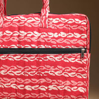 Pink - Handmade Quilted Cotton Laptop Bag (12 x 16 in) 19