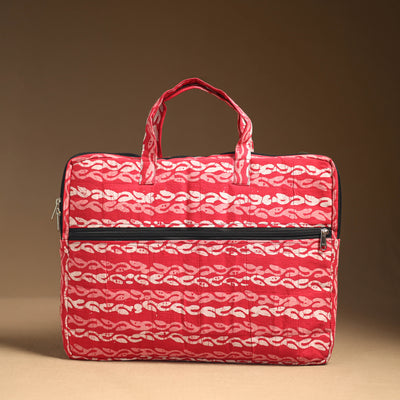 Pink - Handmade Quilted Cotton Laptop Bag (12 x 16 in) 19