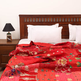 Red - Khambadiya Tagai Patchwork Quilt / Gudri / Blanket 22