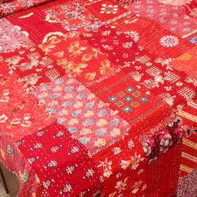 Red - Khambadiya Tagai Patchwork Quilt / Gudri / Blanket 23