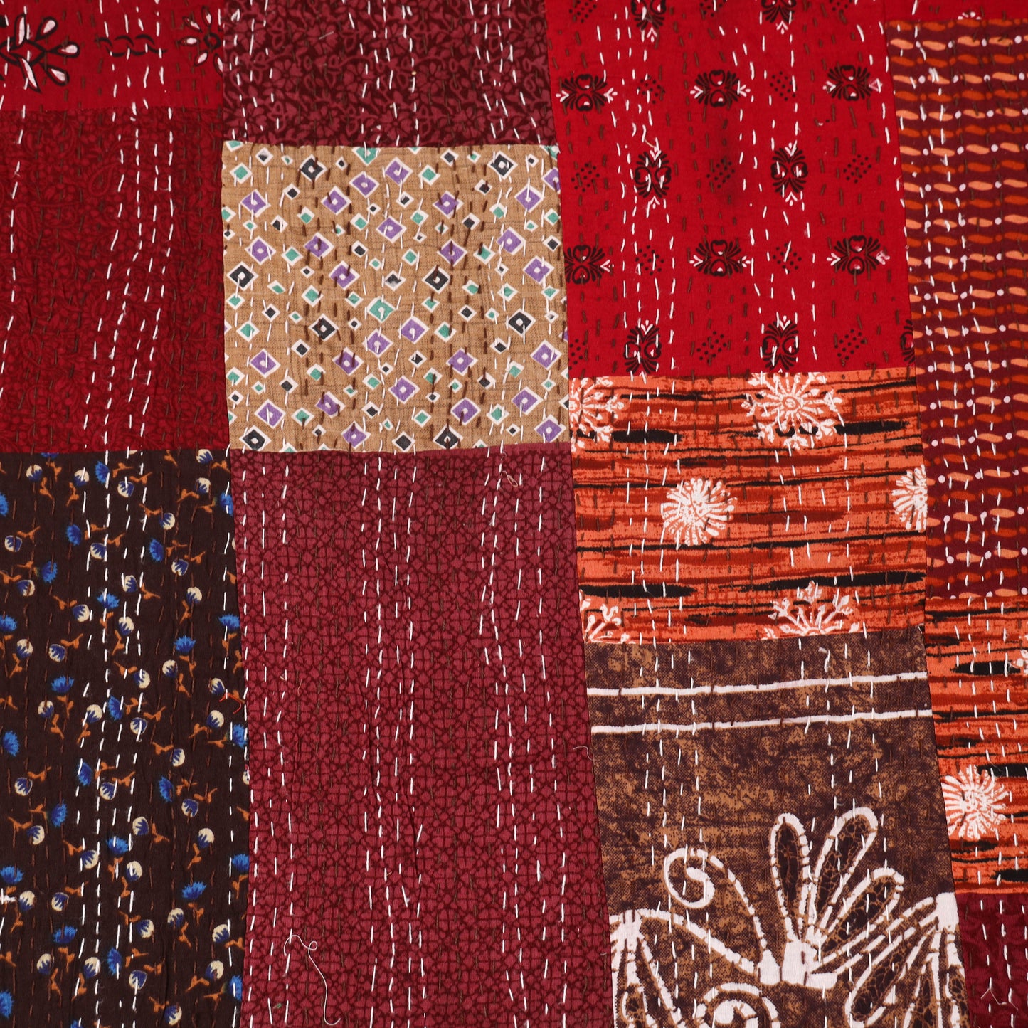 Maroon - Khambadiya Tagai Patchwork Quilt / Gudri / Blanket 24
