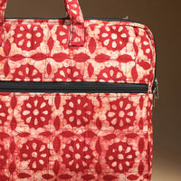 Red - Handmade Quilted Cotton Laptop Bag (12 x 16 in) 24