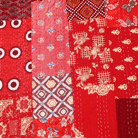 Red - Khambadiya Tagai Patchwork Quilt / Gudri / Blanket 25