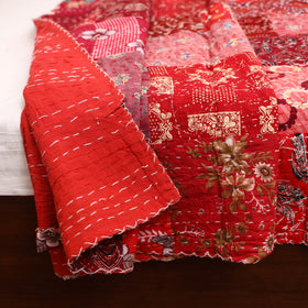 Red - Khambadiya Tagai Patchwork Quilt / Gudri / Blanket 25