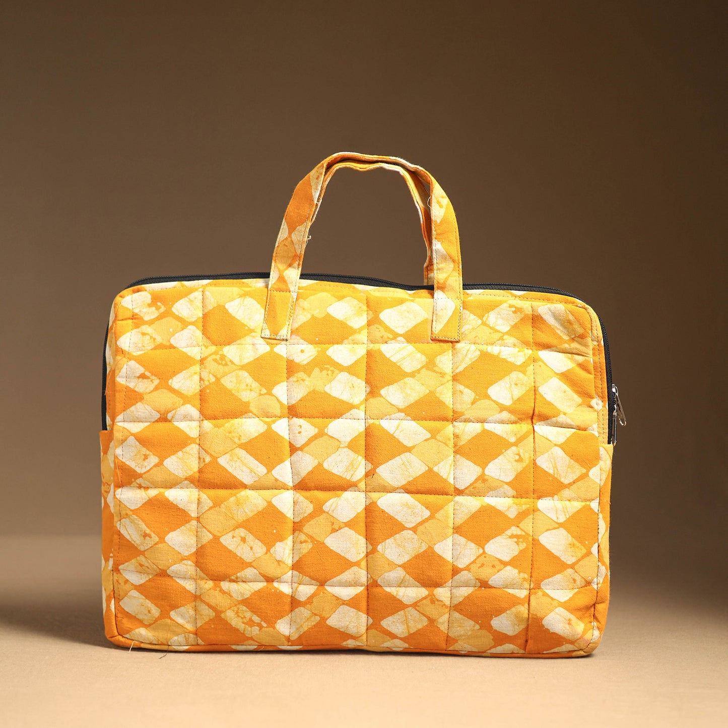 Yellow - Handmade Quilted Cotton Laptop Bag (12 x 16 in) 28