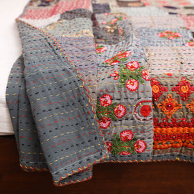 Grey - Khambadiya Tagai Patchwork Quilt / Gudri / Blanket 26