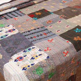 Grey - Khambadiya Tagai Patchwork Quilt / Gudri / Blanket 28