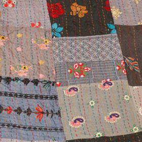 Grey - Khambadiya Tagai Patchwork Quilt / Gudri / Blanket 28
