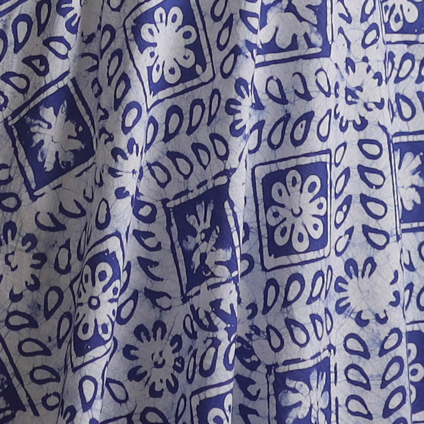 Kutch Hand Block Batik Print Pure Cotton Fabric 66