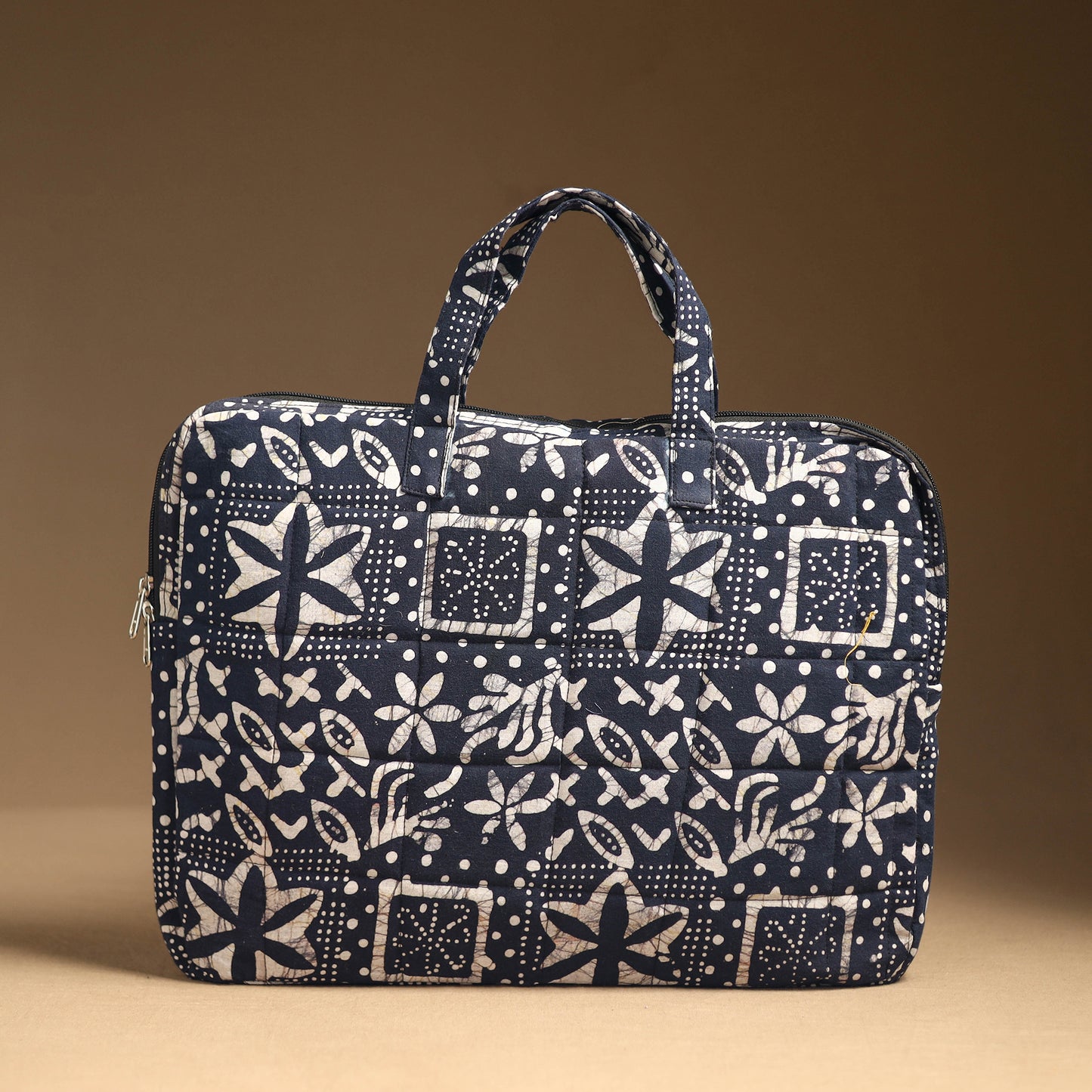 Blue - Handmade Quilted Cotton Laptop Bag (12 x 16 in) 33