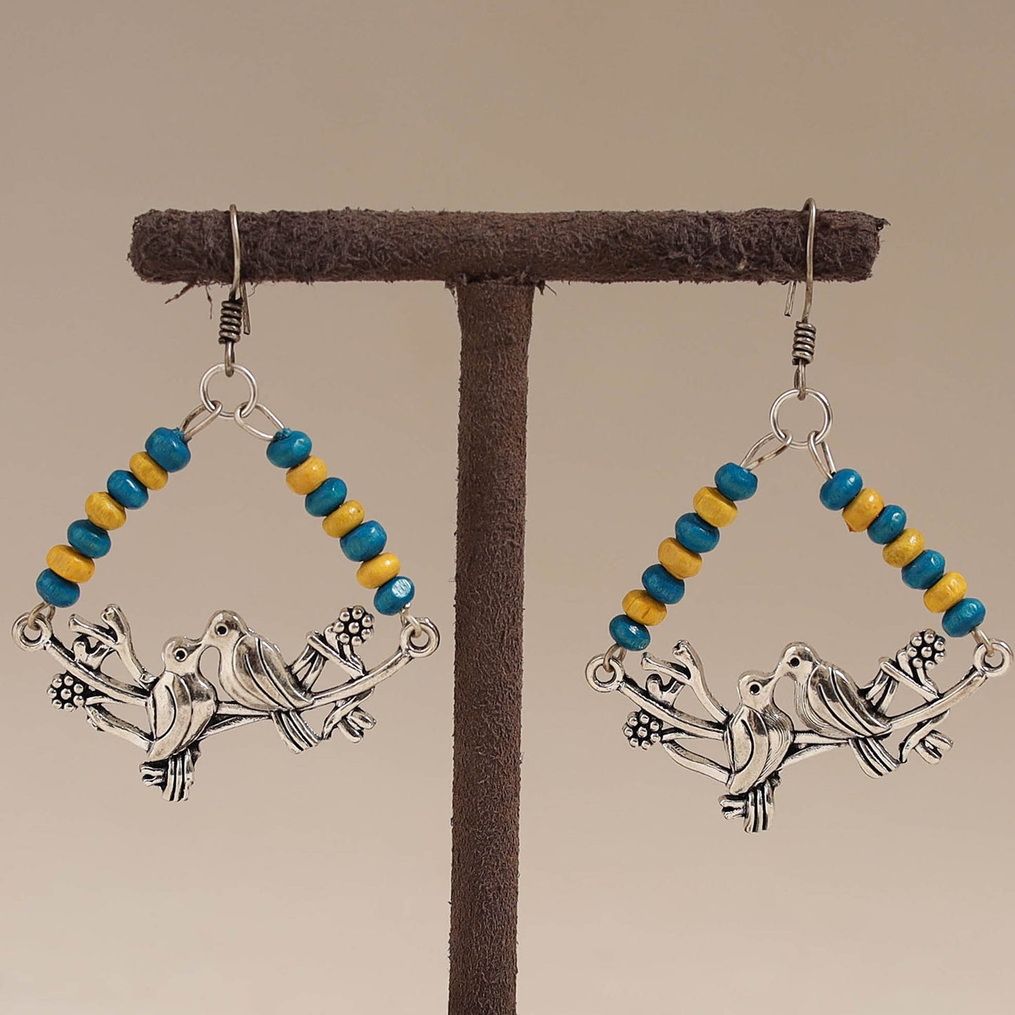 Multicolor - anaya wooden beads earrings with german silver