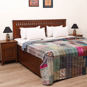Grey - Khambadiya Tagai Patchwork Quilt / Gudri / Blanket 29