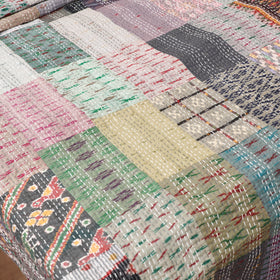 Grey - Khambadiya Tagai Patchwork Quilt / Gudri / Blanket 29