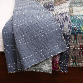 Grey - Khambadiya Tagai Patchwork Quilt / Gudri / Blanket 29